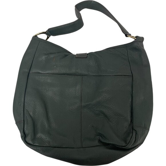 Gili Womens Shoulder Handbag Medium Green Fringe Pebbled Leather Satchel Purse - Picture 2 of 10